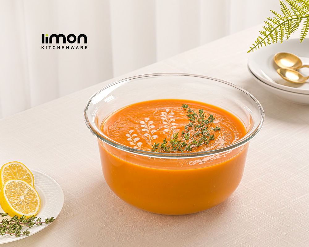 کاسه گرد شیشه ای لیمون